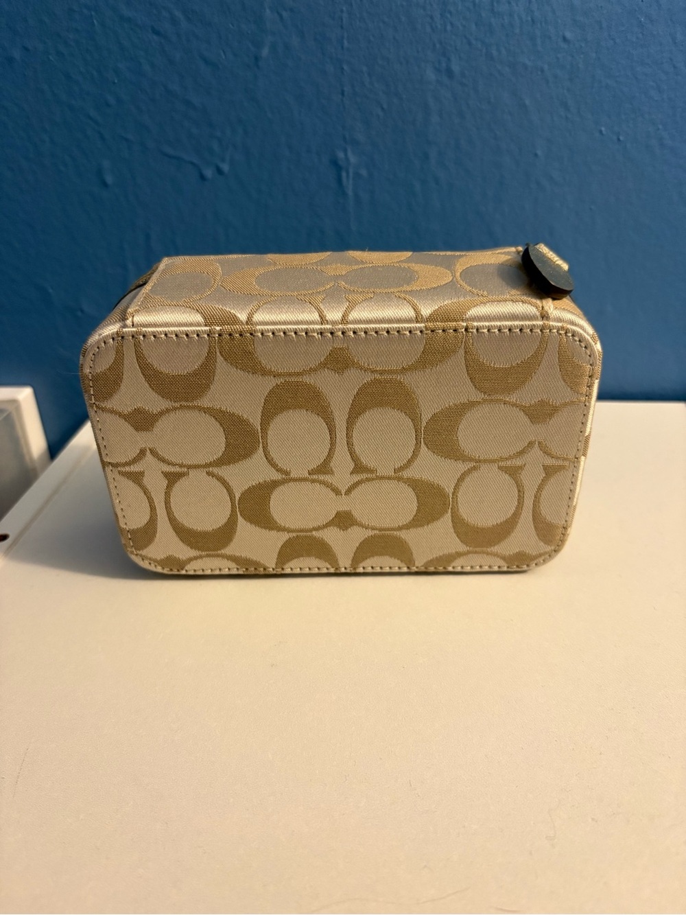 Coach Vintage Poppy Travel Jewelry Box Signature Satin Silk - Picture 3 of 7